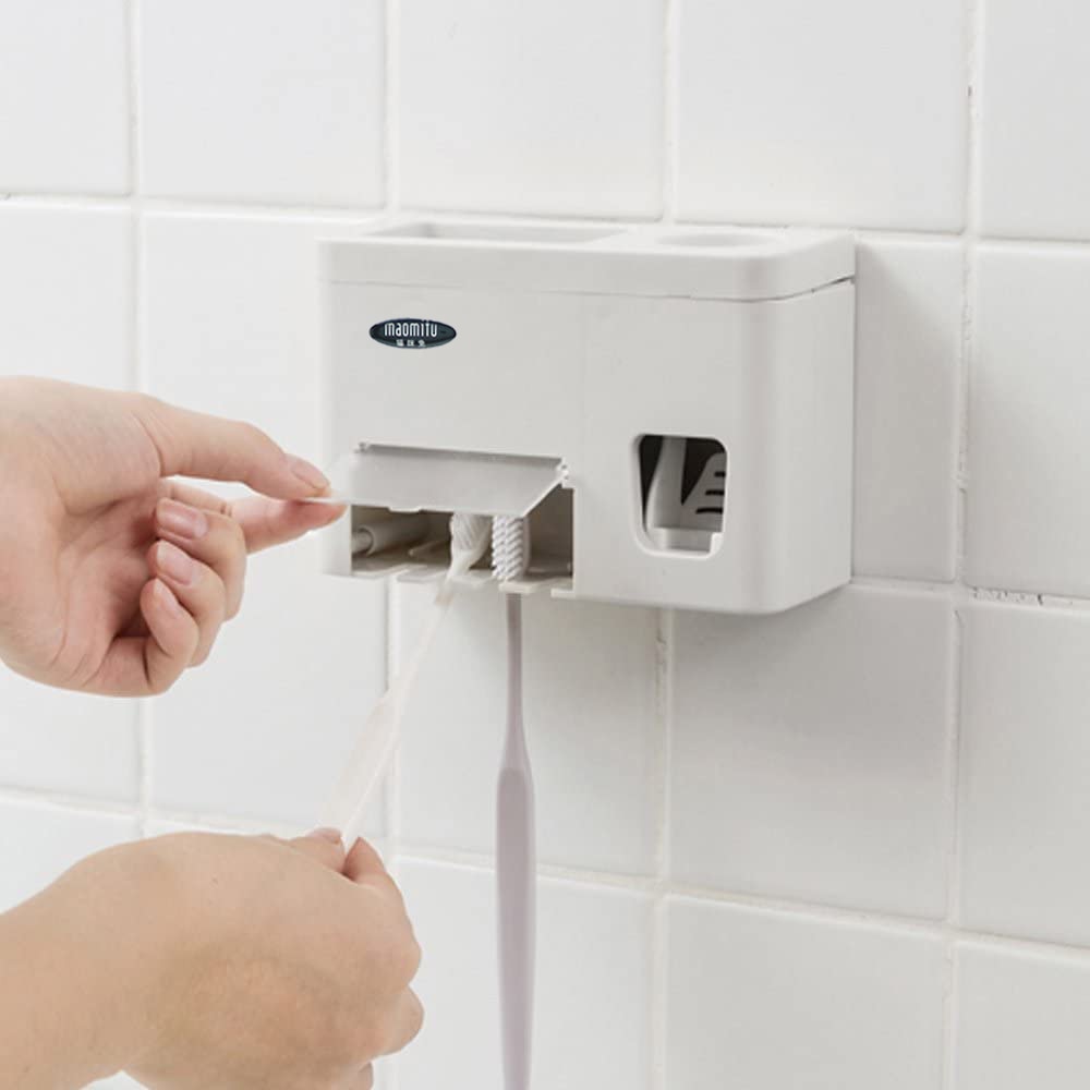 Porte-désinfectant pour brosse à dents UV, stérilisateur pour toutes les brosses à dents, autocollant mural Plus distributeur de dentifrice, fonction de synchronisation