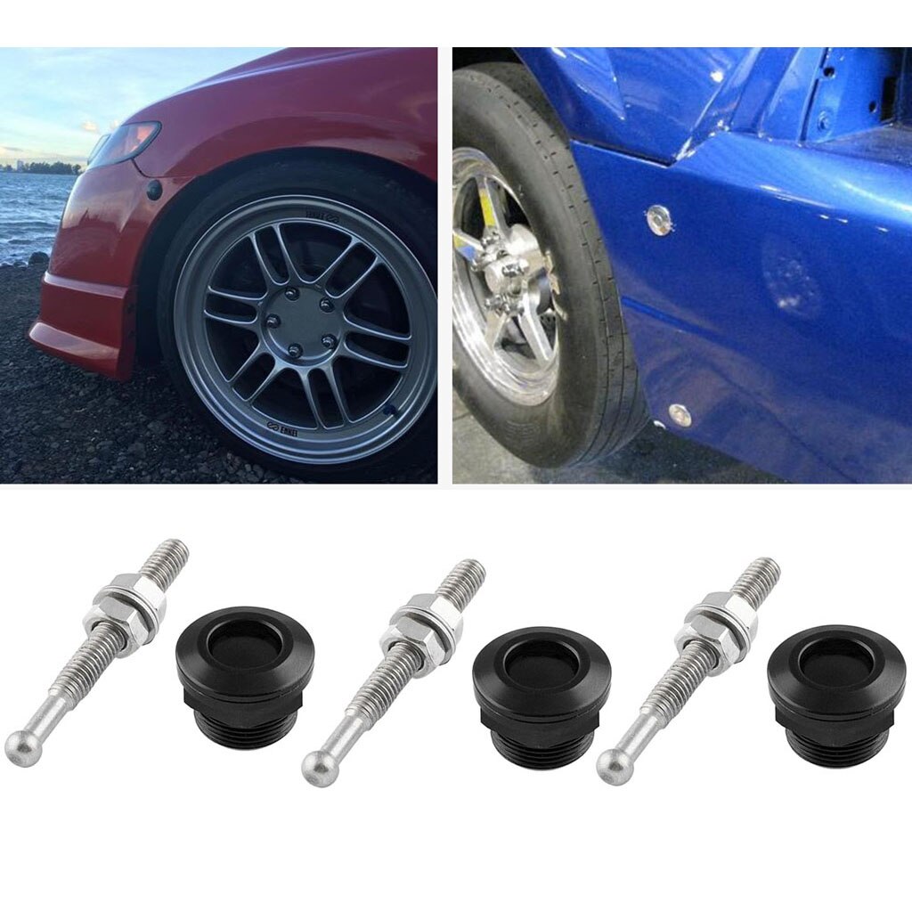 2x Pitking Products Quick Release Black Clips - Push Button Hood/Body Panel Fasteners