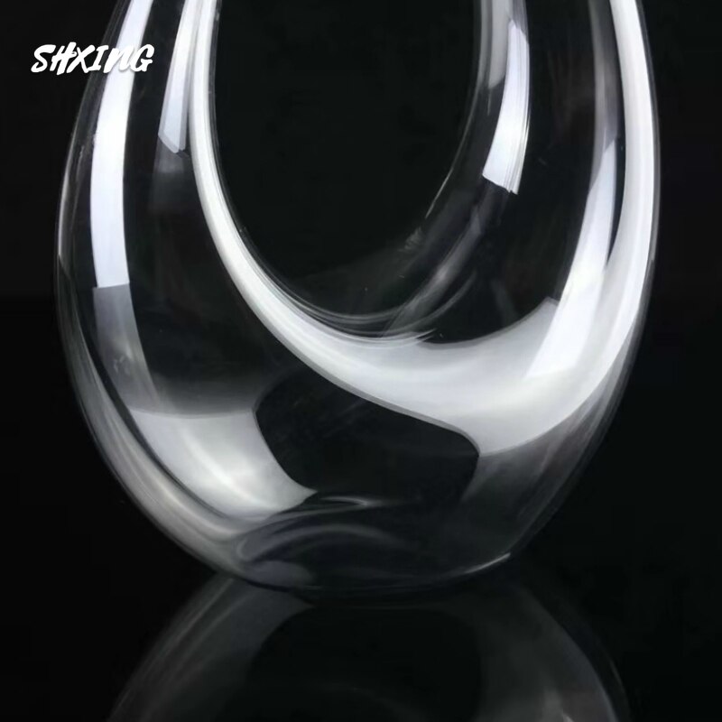 Klassisk stil u-formet vin karaffel boks harpe svane dekanter krystall vin separator