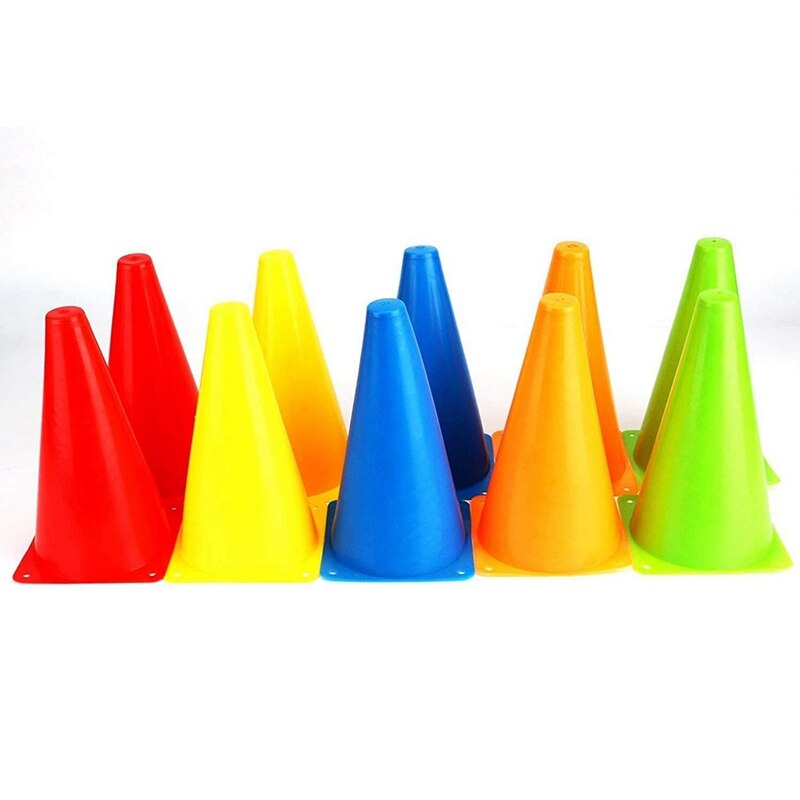 10 pcs football training marker buckets, 9in/23cm agility marker cones for skateboarding, football and outdoor activities