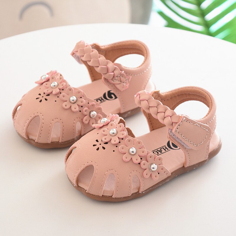 2019 verão novo bebê baotou babyflowers feminino fundo macio princesa criança sapatos babyshoes