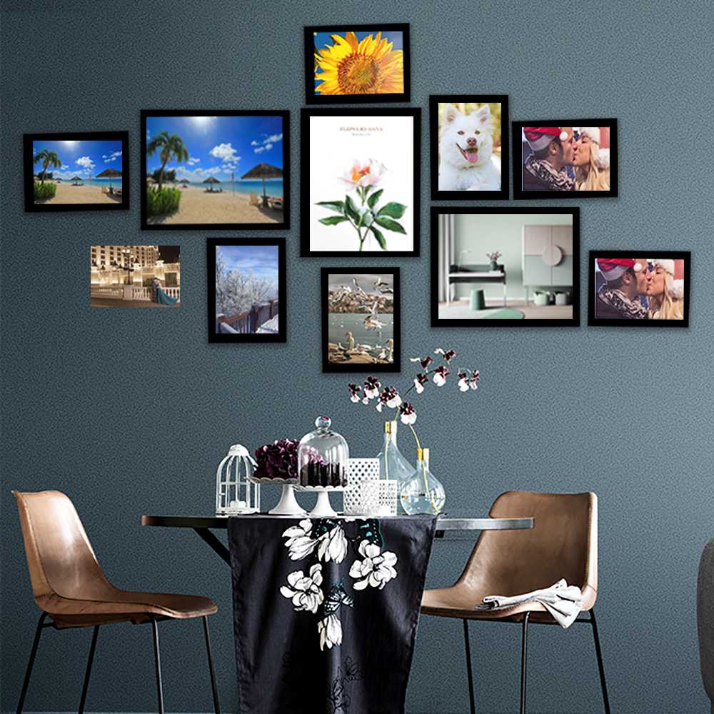 11Pcs DIY Wall Hanging Photo Frame Set Modern Art Home Decor Bedroom Living Room Wall Decoration Family Picture Display