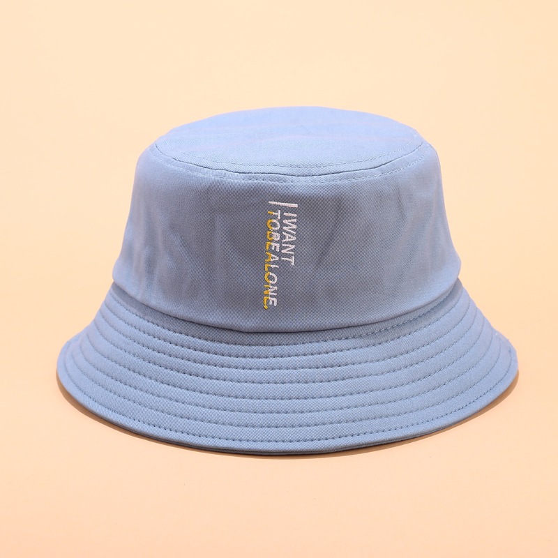 Fiskerhat mænd jeg vil have breve broderet bassinhue kvinder forår og sommer udendørs vilde afslappede mænd spand solhat