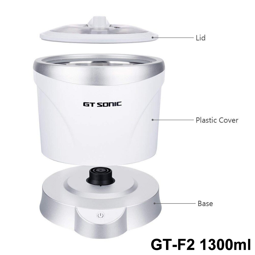 GT sonic 450ml Ultra sonique nettoyant bain minuterie bijoux brosse lunettes manucure pierres coupe dentaire rasoir pièces ultrasons sonic: GT-F2 / LES USA