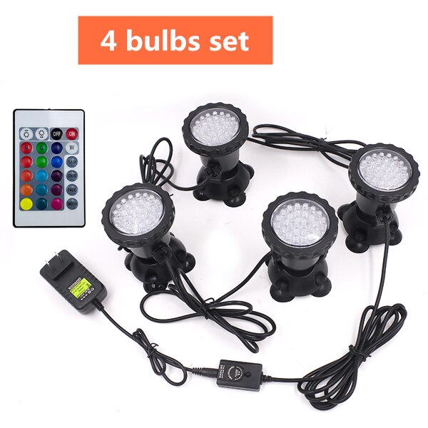 Vedenpitävä led vedenalaiset valot lamppu rgb vedenalainen kohdevalo uima-altaalle suihkulähteille lampi vesi puutarha akvaario valo: 4 lamppusarja / Au setti