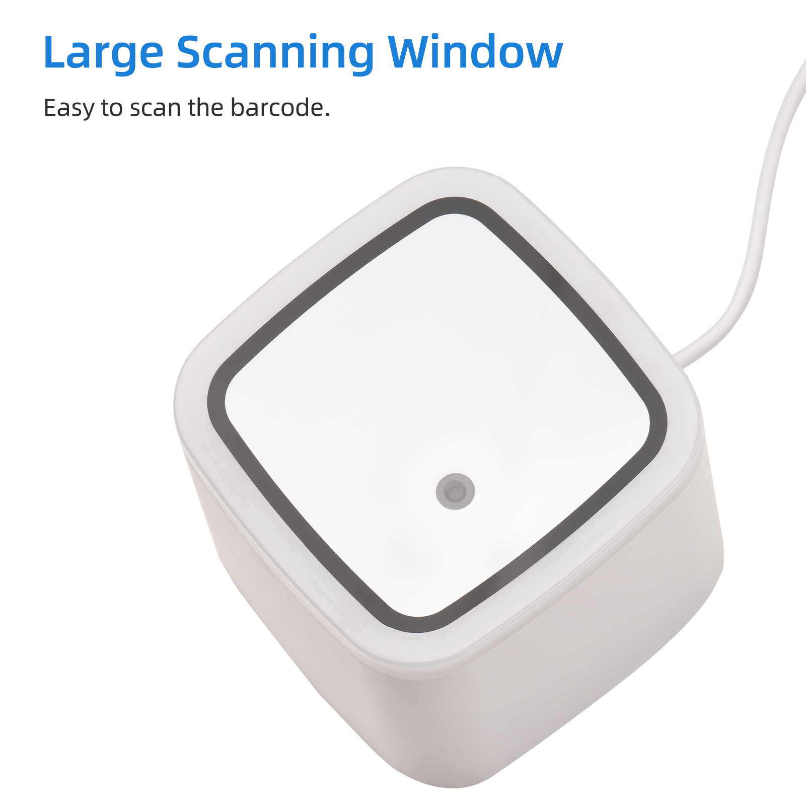 1D 2D QR Barcode Scanner Platform Hands-free USB Wired Bar Code Reader CMOS Image Sensor Desktop Scanner Large Scanning Window