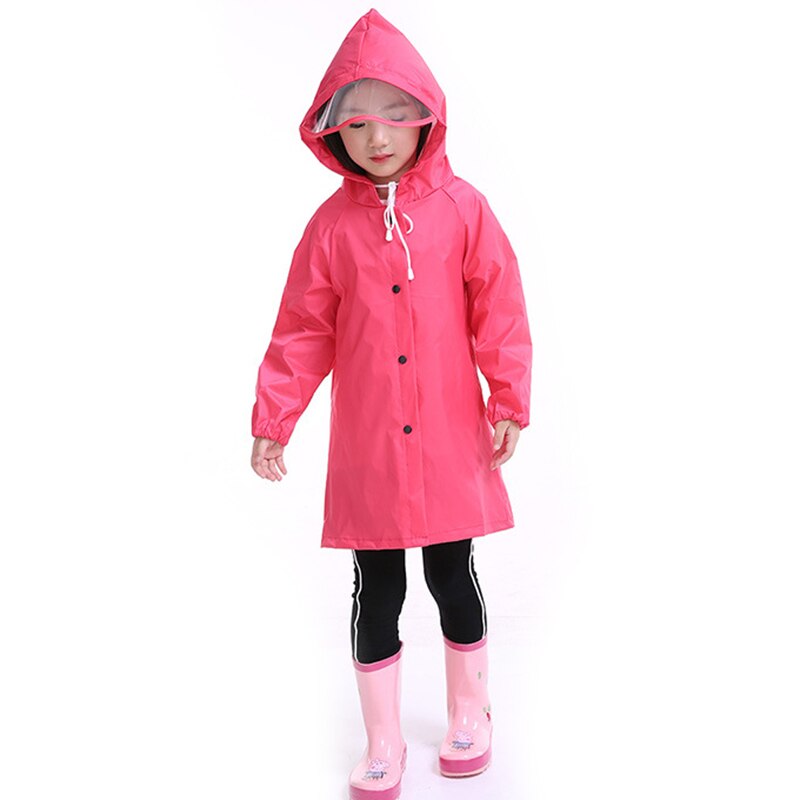 Baby Kids Regenjas Waterdichte Regenjas Kids Leuke Outdoor Hoodie Cartoon Kinderen Ondoordringbare Poncho Jongens Meisjes Regen Jas: Roze / S