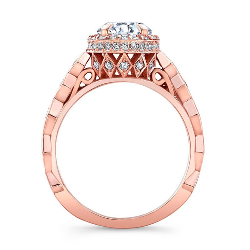 Huitan Dazzling Zircon Stone Wedding Party Ring Simple Stylish Rose Gold Color Engagement Rings For Girlfriend Women Jewel Ring