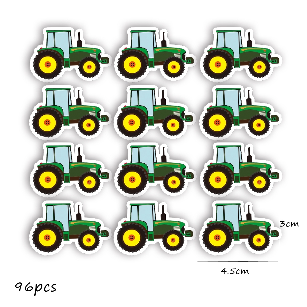 Tractor agrícola serie de vehículos, adornos para pasteles, pancartas de papel para Tractor de tierras agrícolas de niño, decoración para de cumpleaños, envoltura artesanal: Verde menta