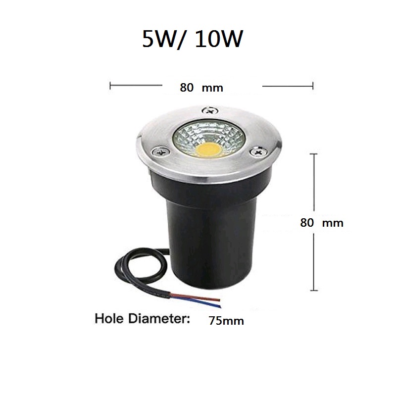 IP68 5W 10W Waterproof LED Underground Light Outdoor Ground Garden Path Floor Buried Yard Spot Landscape 85-265V DC12V