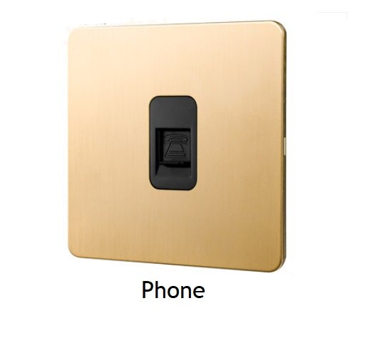 86MM Solid Brushed Brass Panel Wall Toggle Switch Brass Knob Retro Vintage Phone Fan Internet TV SCREW: Phone