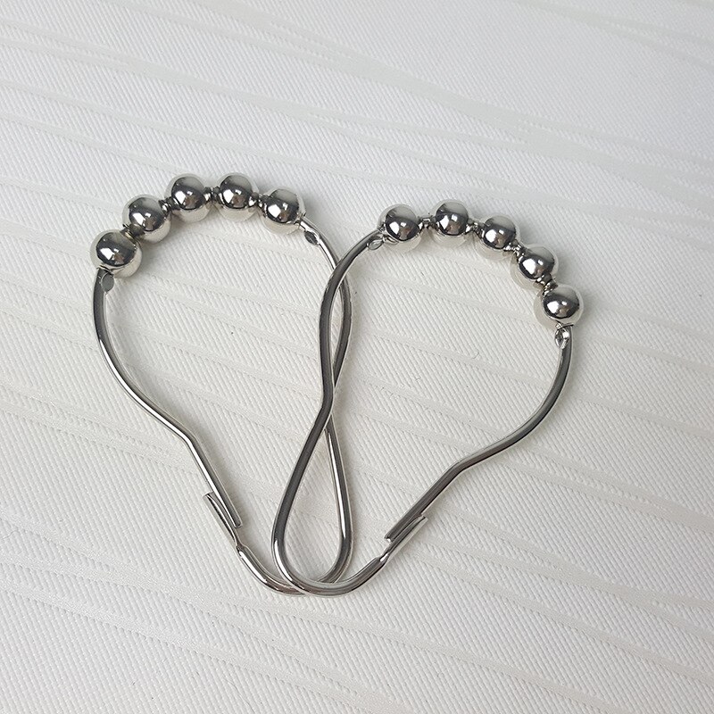 Lot de 12 crochets de rideau de douche en acier inoxydable antirouille, anneaux chromés pour salle de bain