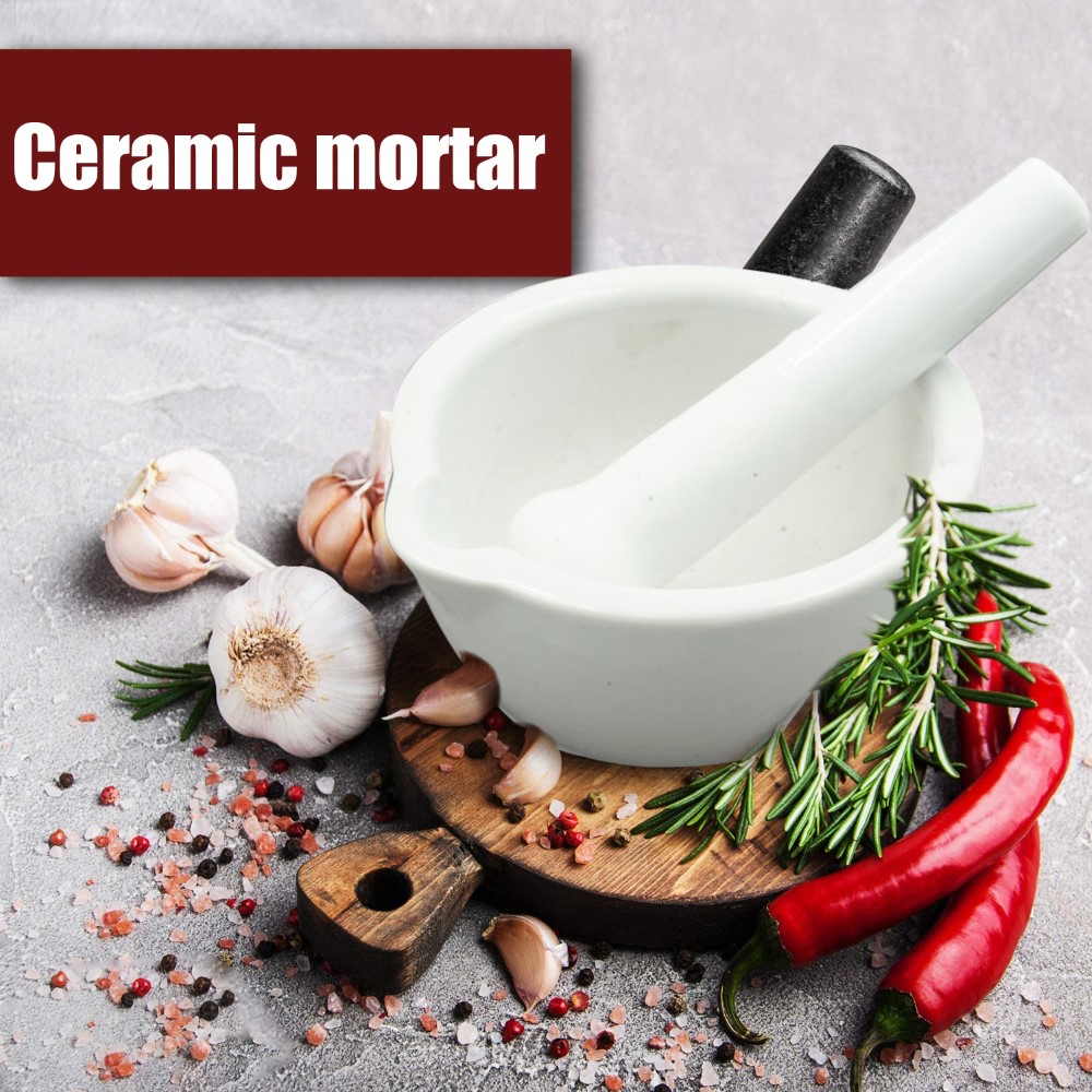 1 Set Chinese Style Ceramics Spice Mill Grinder Handheld Seasoning Mills Grinder Kitchen Mortar And Pestle Tools Kit