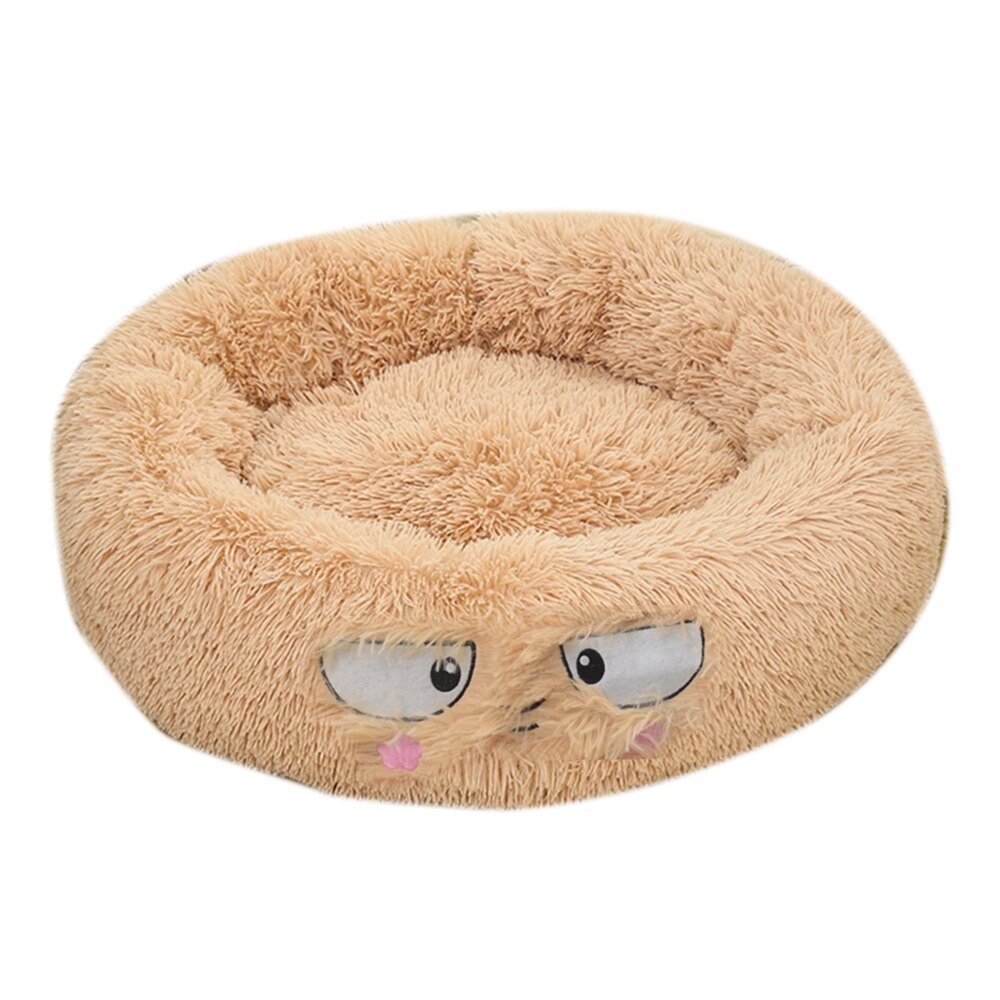 Hundeseng lang plysj fluffy kjæledyr kennel rund fleece solseng katt sovepose vinter varm sofa kurv til liten stor hund sovesofa: 2 / 70 x 26cm