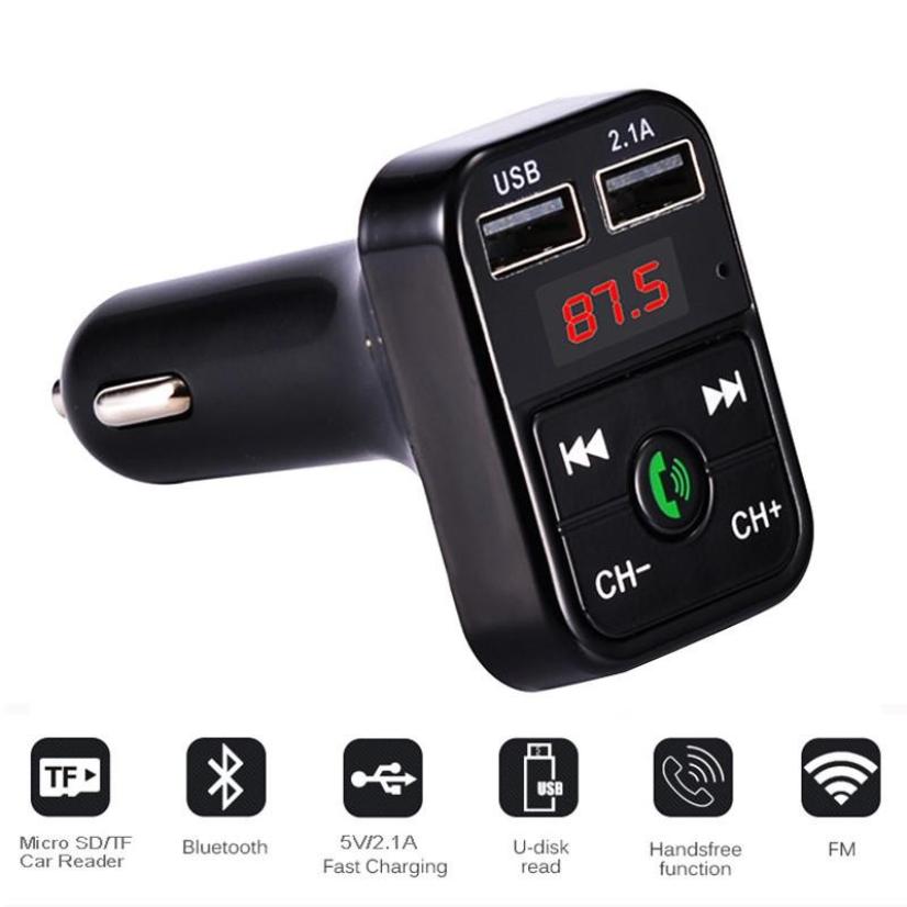 Handsfree transmisor fm bluetooth carkit FM radio Zender Auto MP3 Speler USB Lader Snel Opladen Mobiele Telefoon modulator
