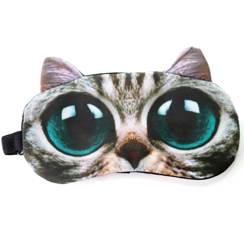 3D Big Eyes Cat Mask Cartoon Animal Sleeping Cotton Cooling Eyeshade Smooth Relax Sleep Mask With Ice Bag Travel Home Office: Default Title
