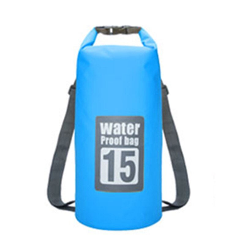 Sacs étanches 5l, 10l, 15l, 20l/30l, sac sec de rangement pour canoë, Kayak, Rafting Sport de plein air, Kit de voyage, sac à dos: 15L-Blue