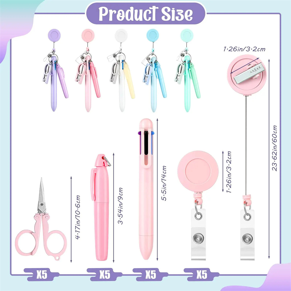 Retractable Scroll Style Hooks Scalable Ballpoint Pen School Hospital Student Nurse Ball Pen with Buckle Clip Nurse's Day