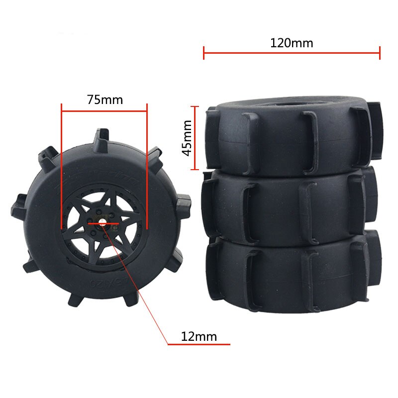 RC Car Parts Remote control Model Cars FS 1/10 Floating Bigfoot Off-road Vehicle Buggy Snow/Beach Tires Tire Wheels 12mm Adapter