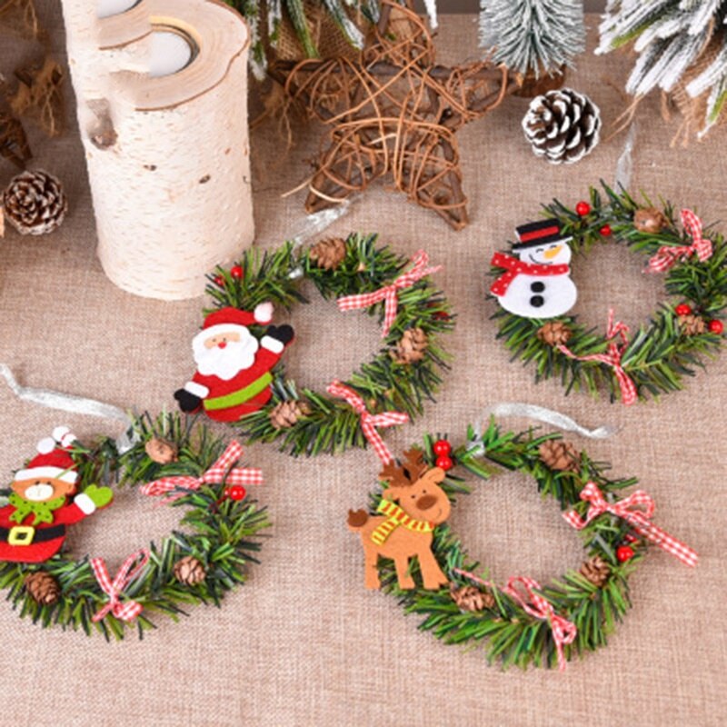 4 Stuks Kerst Guirlande Decoratie & 1 Pcs Kerstboom Rok Met Benen Kerstman Elf Boom Rok