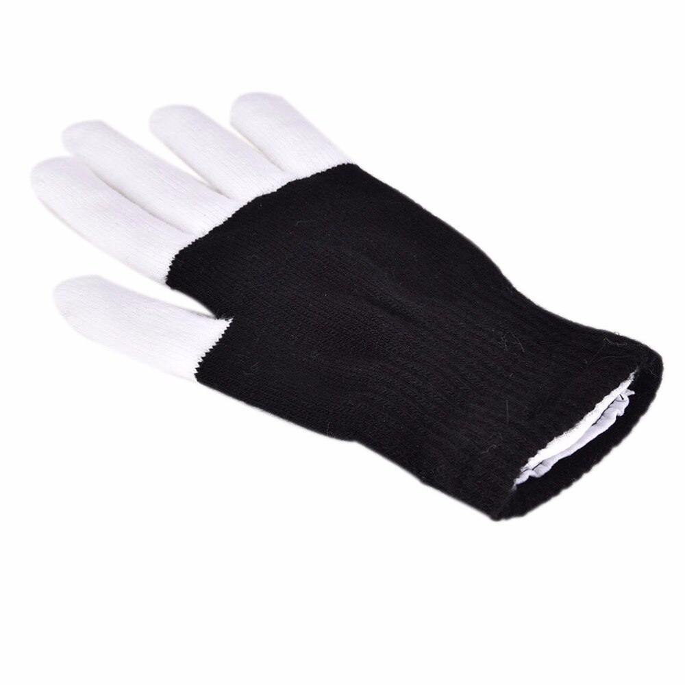 1 Uds. Guantes luminosos negros mágicos suministros para fiestas de Halloween guantes de brillo LED Rave luz parpadeante guantes de iluminación de dedos