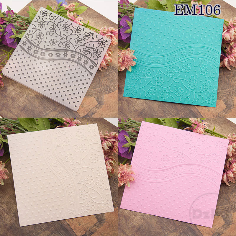 (28 Style can Choose) Square Embossing Folders for Scrapbooking Paper Album Cards Making Supplies 3D Plastic Cutting Dies Crafts