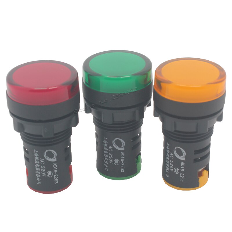 22mm led lampor lamp indikatorlampor pilot lamp panel kort ljus  ad16-22ds 6v 12v 24v 36v 48v 110v 220v 380v röd gul grön
