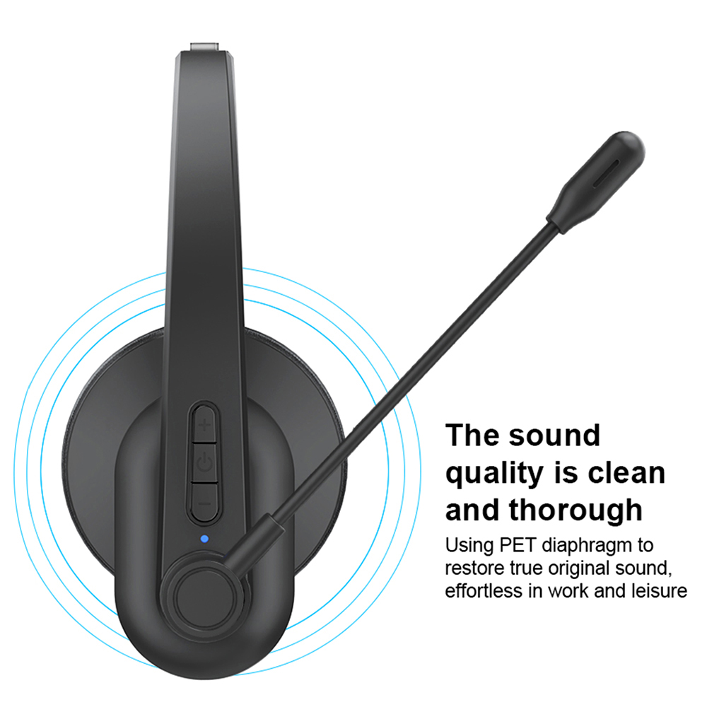 Bluetooth 5.4 Kopfhörer mit Mic Ladebasis Drahtloses Headset für PC Laptop Call Center Büro 12H Sprechzeit