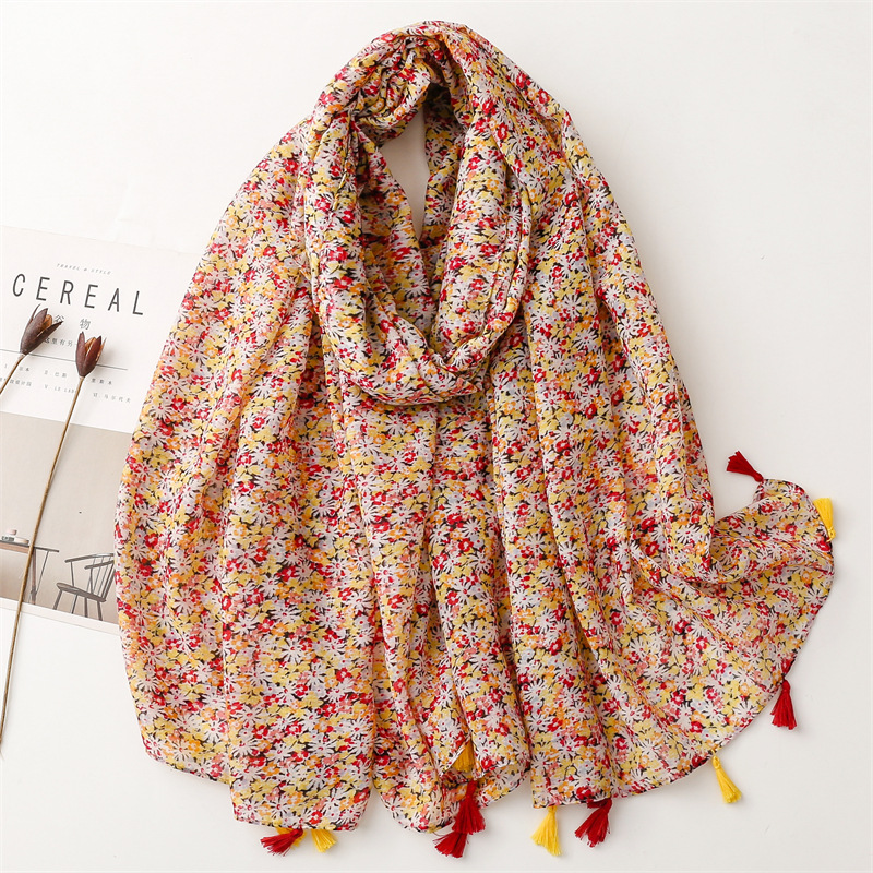 Paisley Abstract Floral Tassel Viscose Shawl Scarf Lady Wrap Thin Pashmina Stole Muslim Hijab 180*90Cm