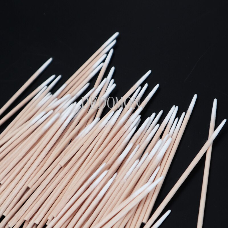 300Stck NäGel Holz Baumwolle Tupfer Reinigen Stöcke Knospen Spitze Holz Baumwolle Kopf Manikübetreffend Detail Korrektor Nagellack Entferner Kunst werkzeuge