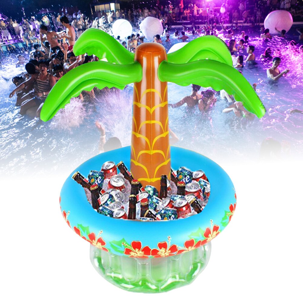 Vin whisky strandfest tropisk hawaiisk sommer pool oppustelig beholder pvc drikkevarer køler opbevaring isspand kokosnød træ