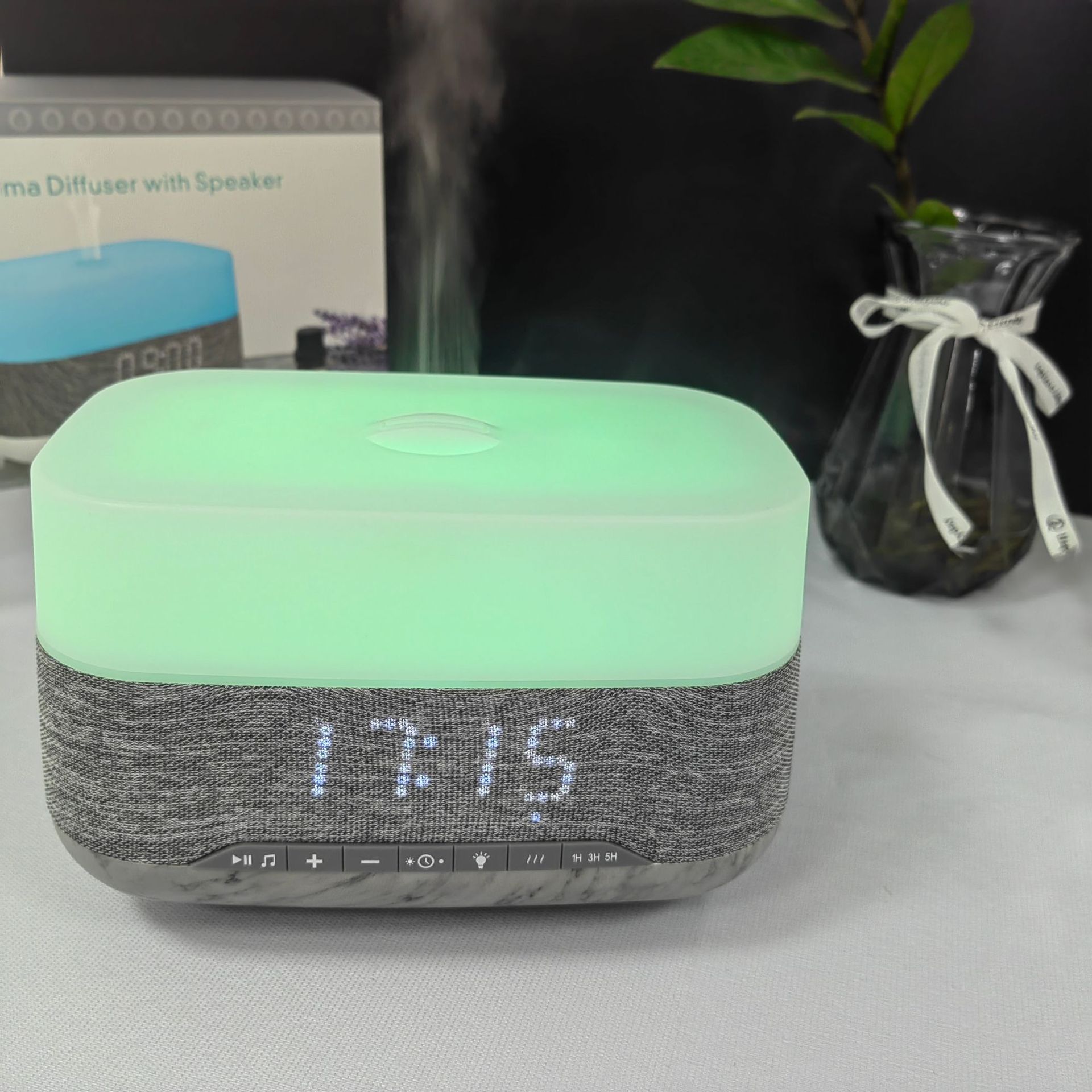 Lovaroma M01 300Ml Koele Mist Luchtbevochtiger Aroma Diffuser Etherische Olie Bluetooth Speaker Wekker Verlichting Lamp Timing Geur: Clear / VS