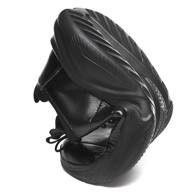 Forår efterår mænd ungdom fritidssko sort hvid fritidssko til drenge plus size herresko komfortable lædersneakers