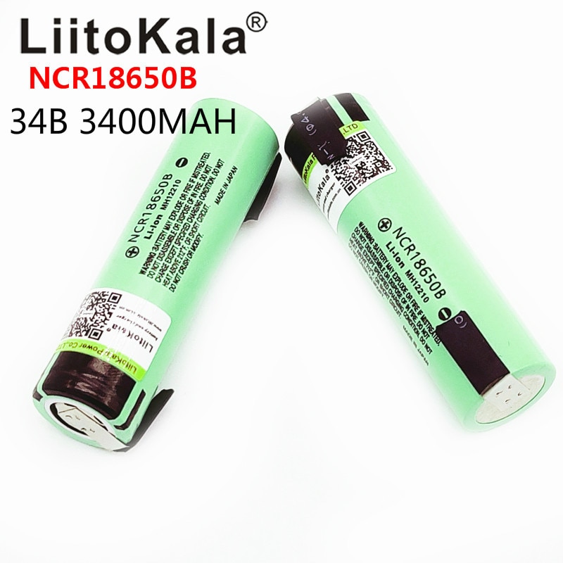 Liitokala originele NCR18650B 3.7V 18650 3400mAh 18650 oplaadbare lithium batterij + DIY nikkel stuk