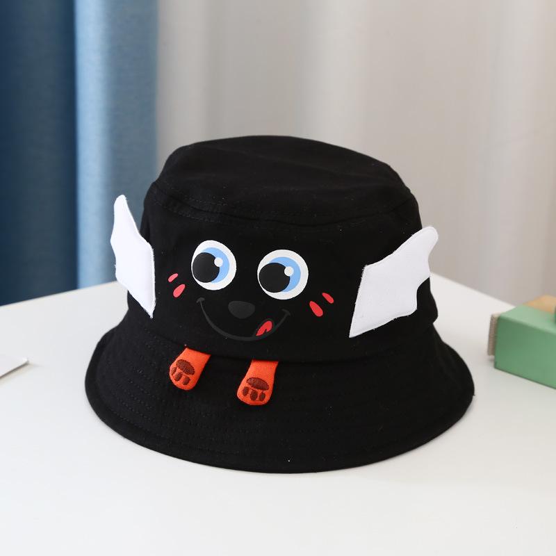 Lente Zomer Mooie Lachende Gezicht Emmer Hoed Visser Hoed Outdoor Reizen Hoed Zon Cap Hoeden Voor Kind Jongen En girl28: Black