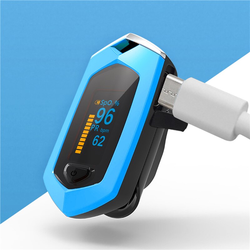 Rechargeable Finger Oximeter Portable Pulse oximetro SpO2 PR PI OLED Oximetro Heart Rate Monitor Saturation Meter Saturometro