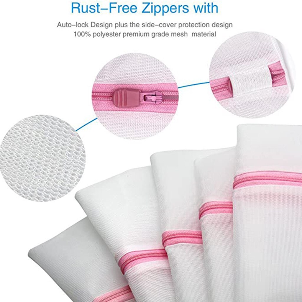 7 different sizes Mesh Laundry Bags for Delicates with Premium Zipper, Travel Storage Bag For delicates Protective Net for Cloth