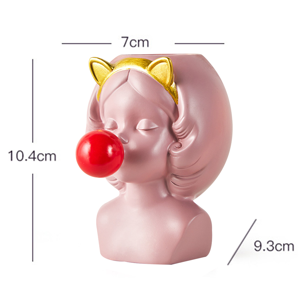 Pot de fleur en résine pour filles, Figurine tête de visage, plantes succulentes, plantes de jardin, fleurs de croissance, décor de table pour la maison, ornements: F
