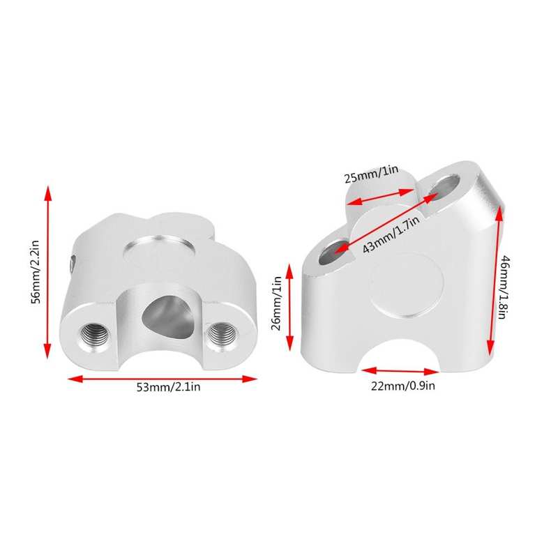 22mm Universal Motorcycle Handle Bar Riser Handlebar Clamp Back Move Mount Adapter