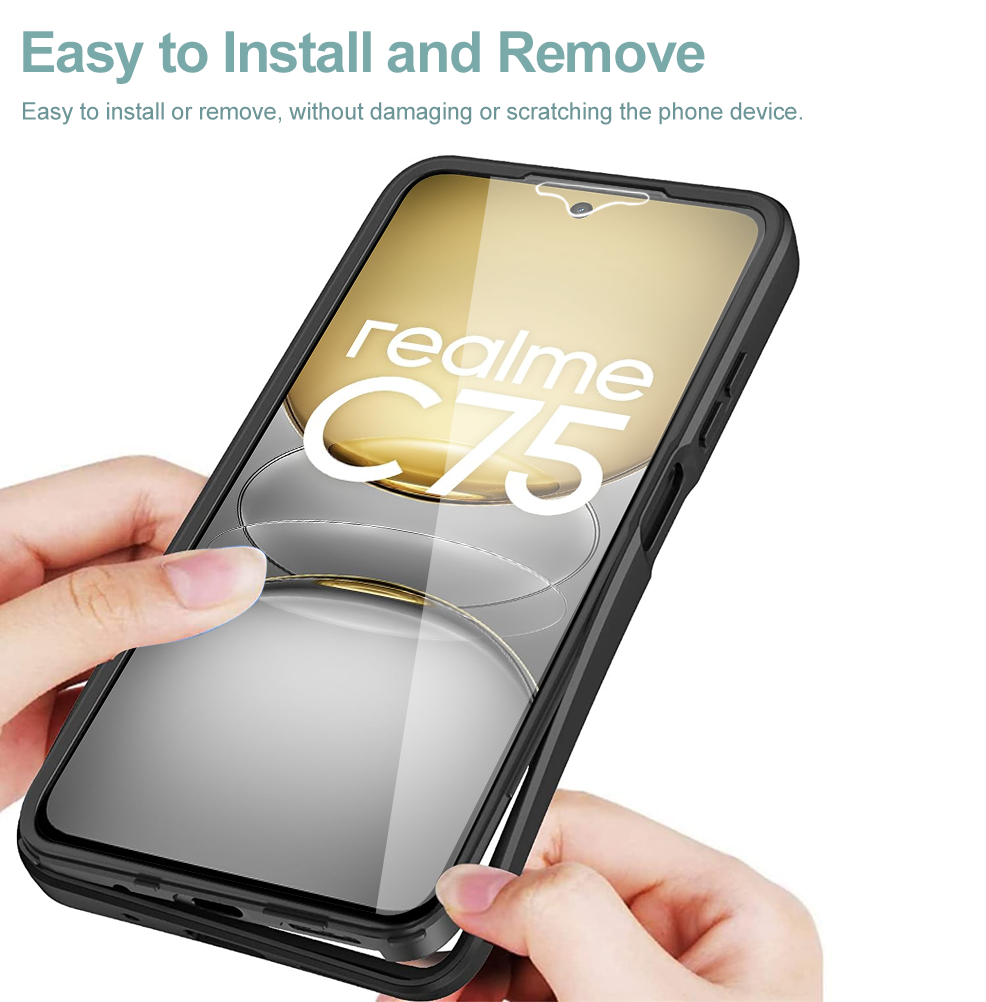 etui na Realme C75 4G, pełna ochrona 360, przezroczyste etui na telefon Realme C75 C 75 RealmeC75 z silikonowym bumperem