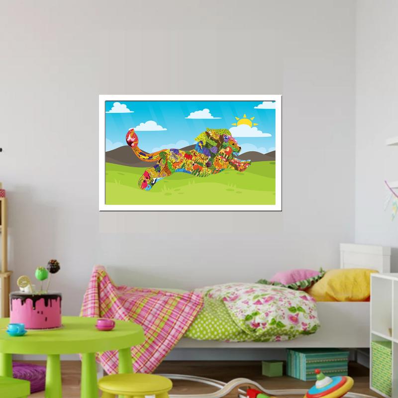 Kleur Mysterieuze Dier Houten Puzzel Childrenl Educatief Puzzel Home Decoraties Onregelmatige 3D Puzzel Kids