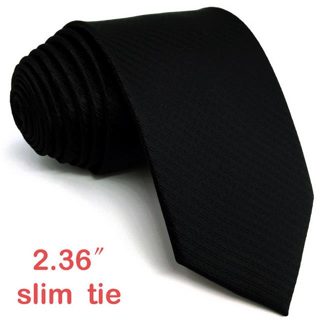Zijde Zwart Solid Mens Stropdas Stropdas Set Mode Huwelijkscadeau Acceossories X-lange Pocket Plein: Skinny Size Tie