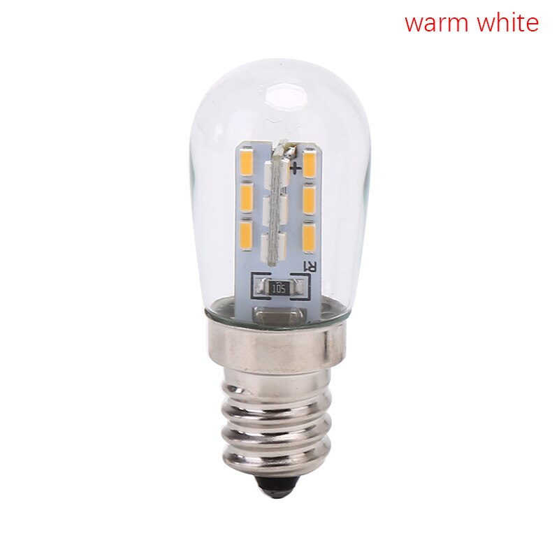 LED Light Bulb E12 220V E12 LED High Bright Glass Shade Lamp Pure Warm White Lighting For Sewing Machine Refrigerator: Ivory