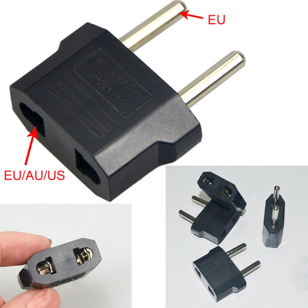Universal US To EU Plug USA To Euro Europe Travel Wall Power Charger Outlet Adapter Converter 2 Round Socket Input Pin #2
