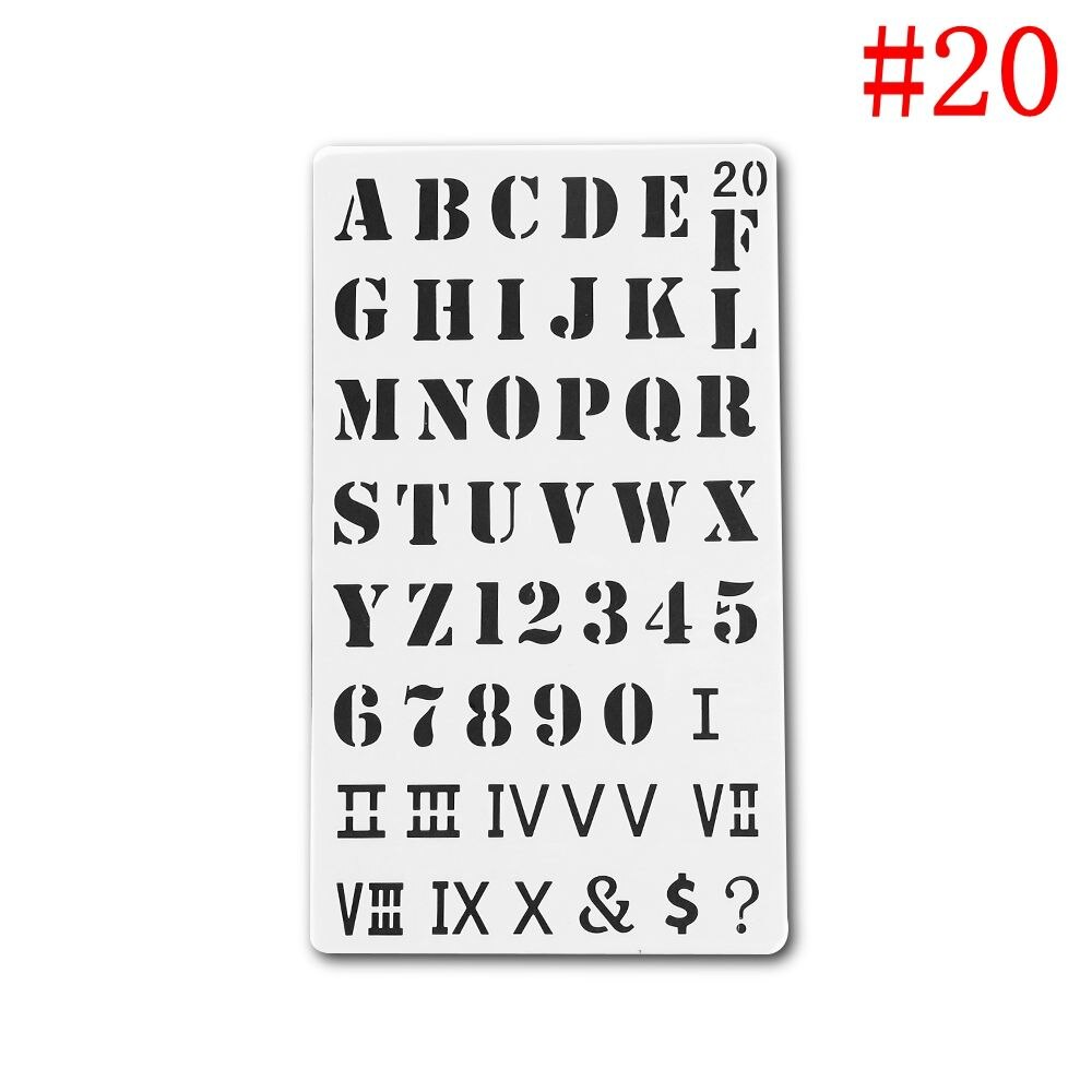 1pc Hollow Ruler Plastic Stencils Bullet DIY Journal Stencil Template Journal Notebook Diary Scrapbook Stationery Portable Art: 20