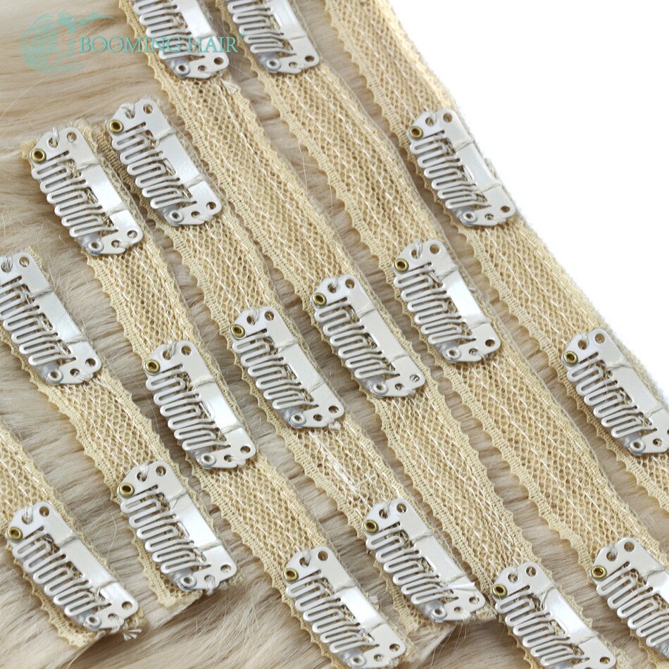 Synthetic Clip On Hair Extension Straight 140G 24 Inches Long Hair For Women High Temperature Fiber By BOOMING HAIR