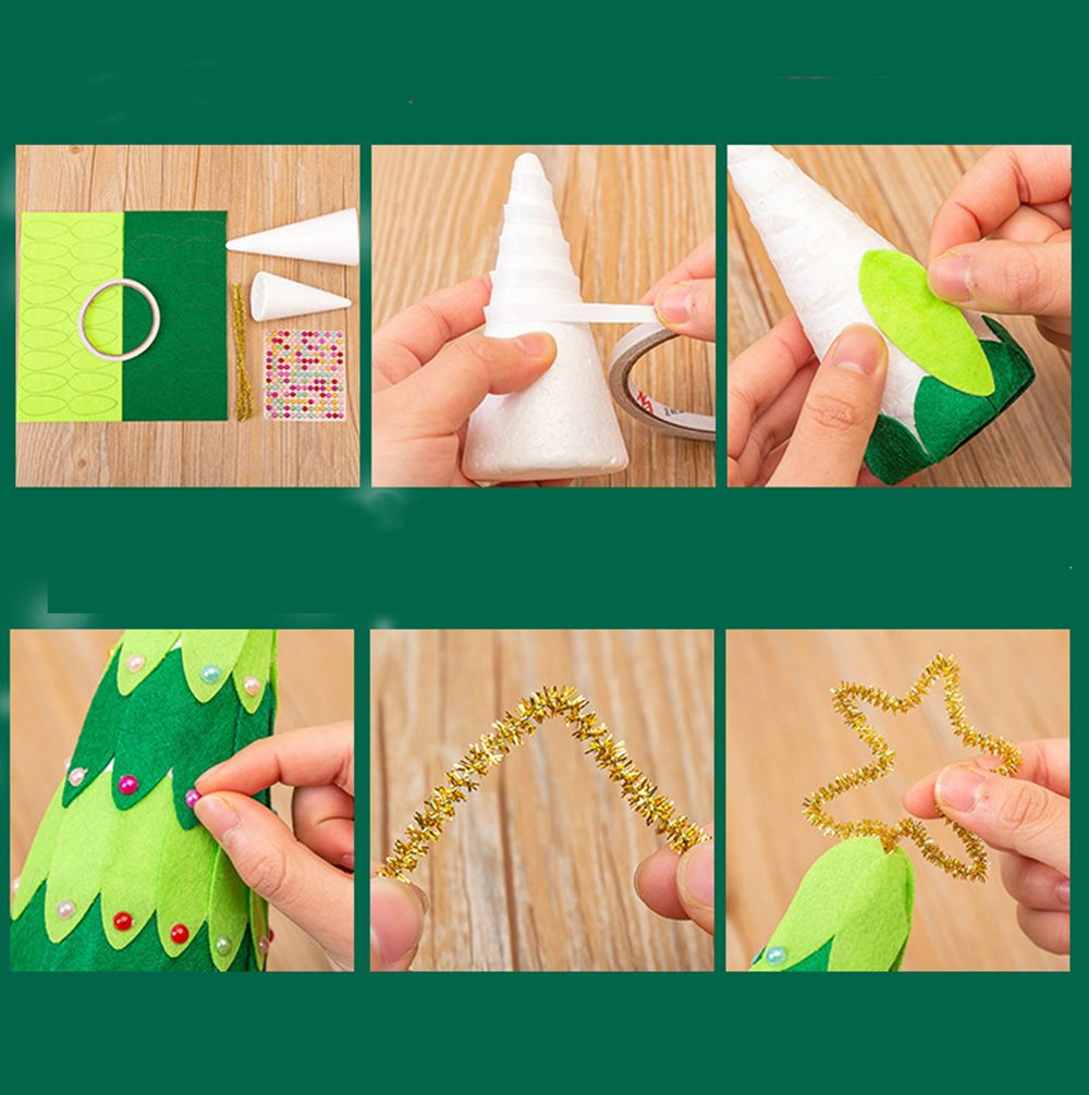 Christmas Tree Children Art&amp;Craft Handcraft Activity Decor DIY Christmas Tree Material Package Handmade Christmas Tree