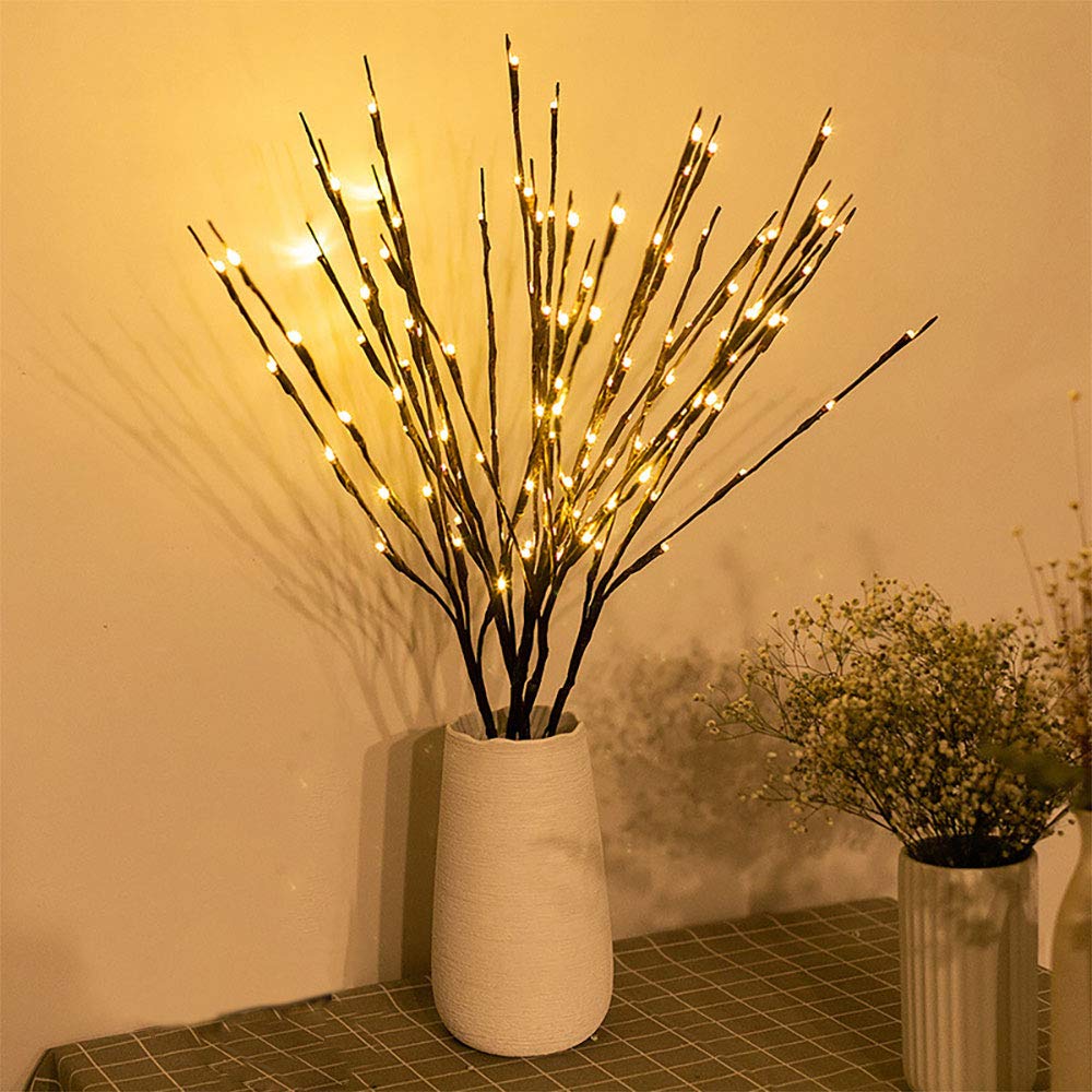 LED Weide Zweig Lampe Rose Simulation Orchidee Zweig Lichter Hohen Vase Füllstoff Weide Zweig Beleuchtete Zweig Für Heimat Dekoration