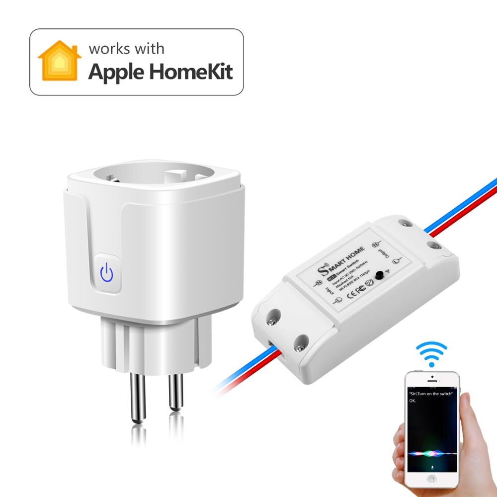 Apple Homekit WiFi EU Smart Plug Wireless Remote Siri Voice Control Socket Power Wall Outlet Adapter Home light Switch Breaker