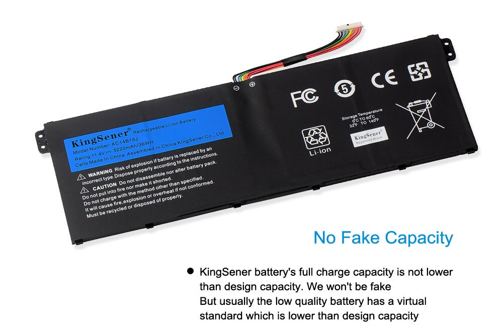 KingSener AC14B18J AC14B13J Laptop Batterie für Acer streben ES1-511 ES1-512 V3-111P CB3-531 311 TravelMate B115 B116 Frau2394
